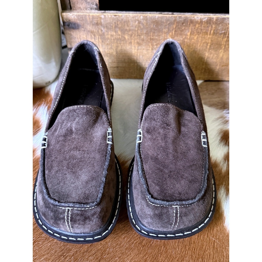 Passports by Bass Womens Brown Suede Leather Loafers Moc Toe Comfort Stitch 8M - Picture 4 of 9